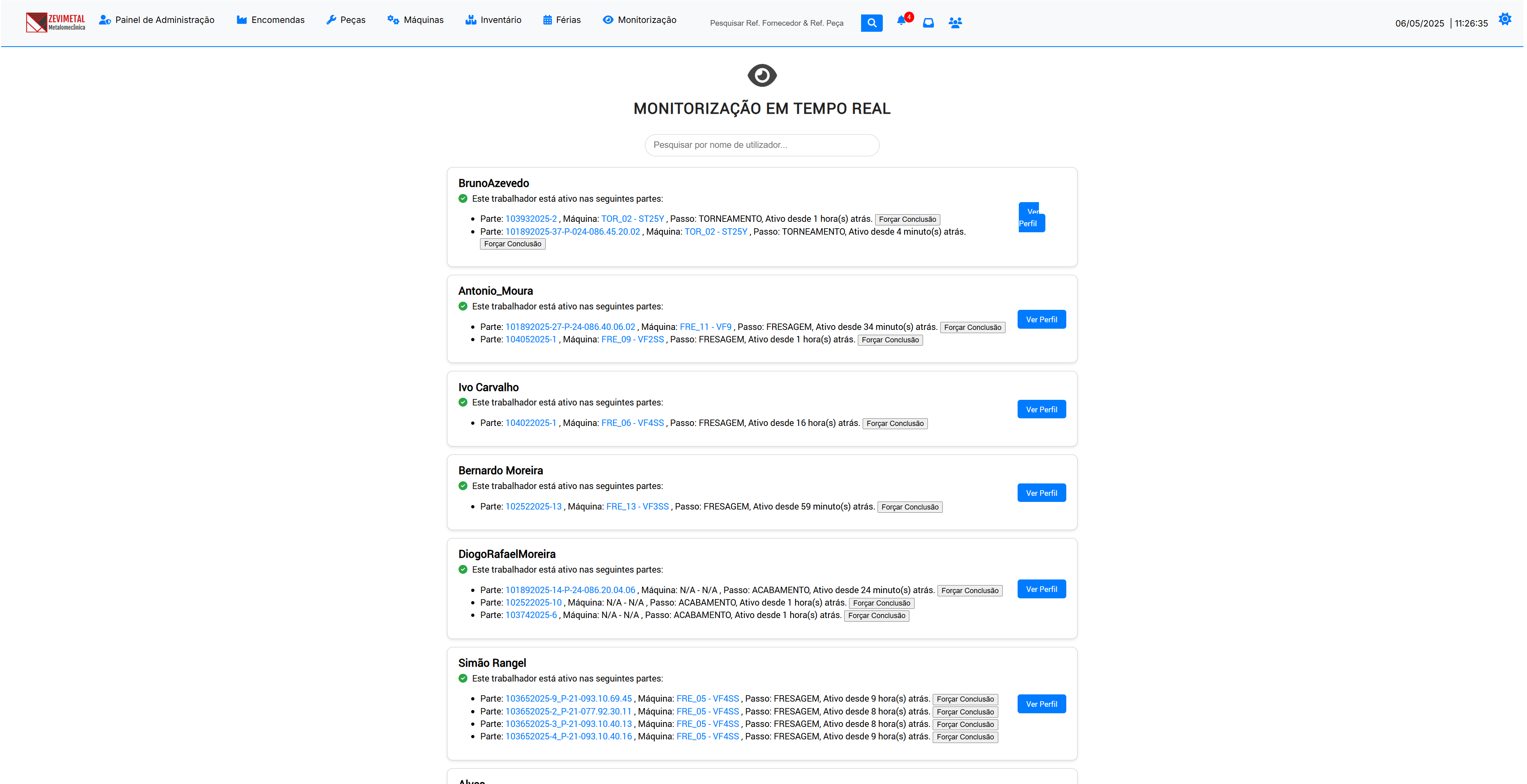 Monitorização em Tempo Real