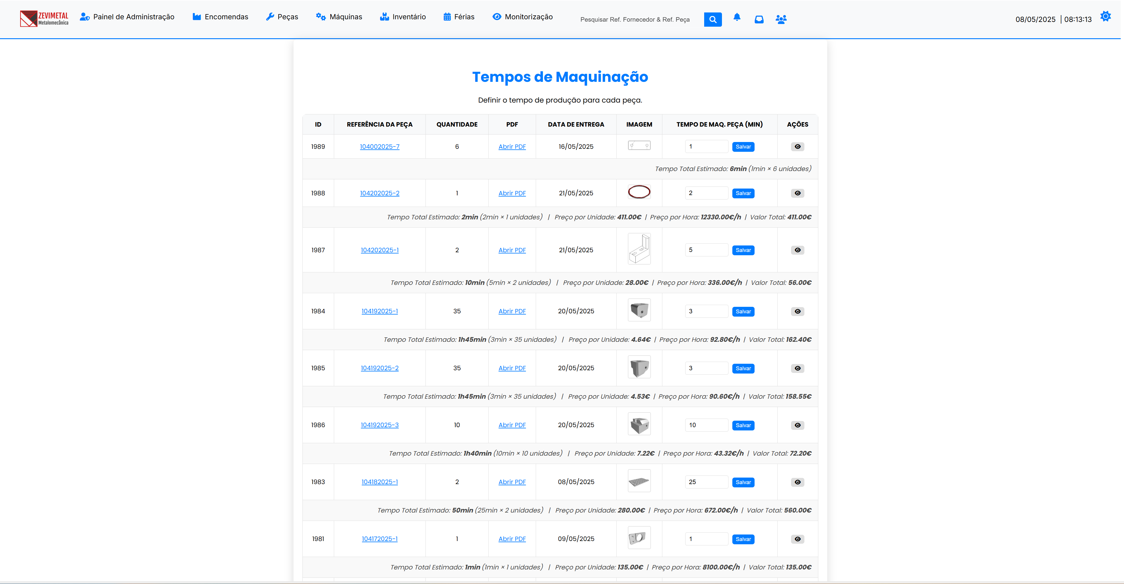 Tempos de Maquinação